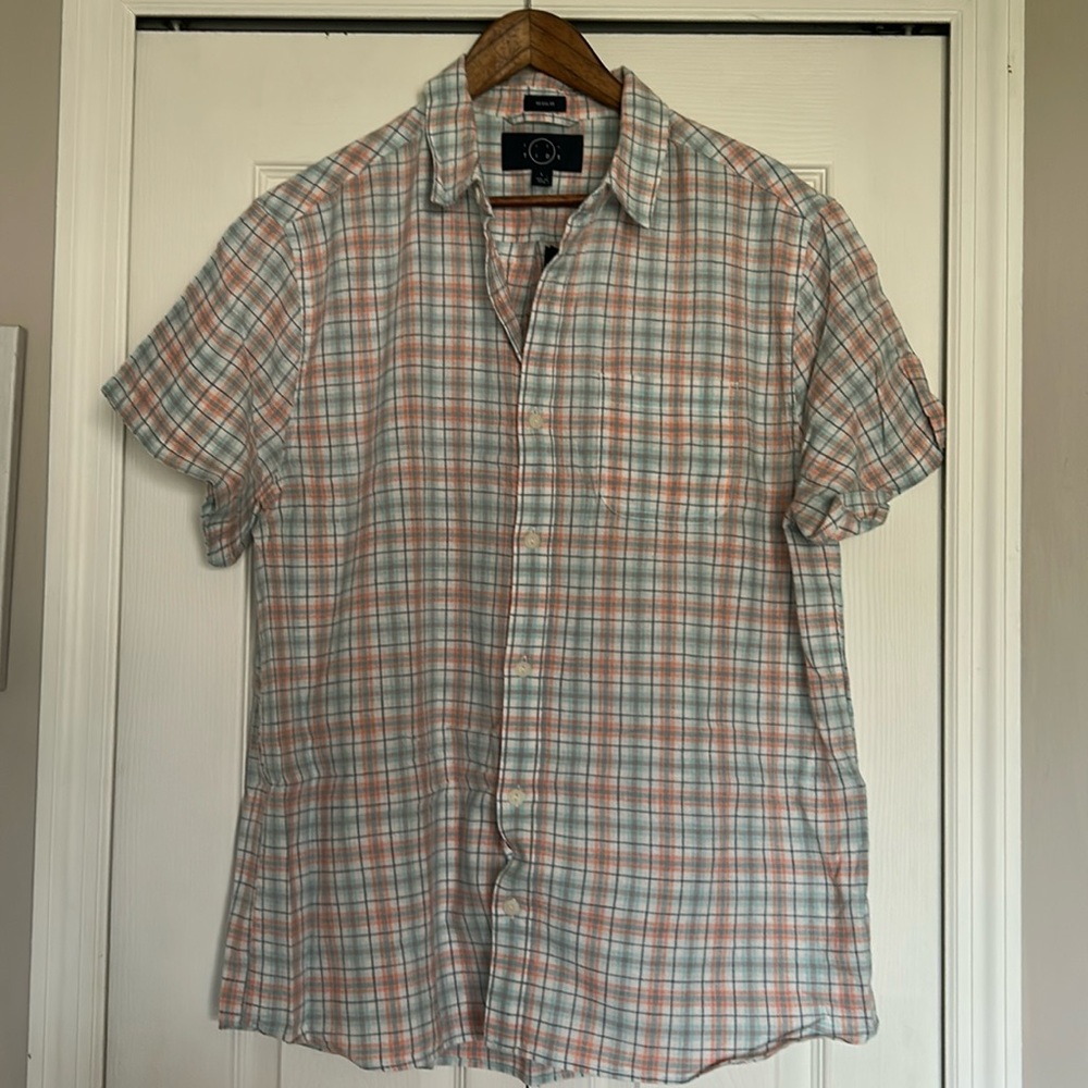 NWT Men’s Even Tide Short Sleeve Button Up
